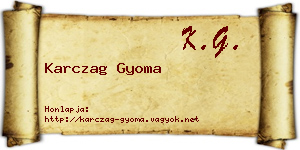 Karczag Gyoma névjegykártya